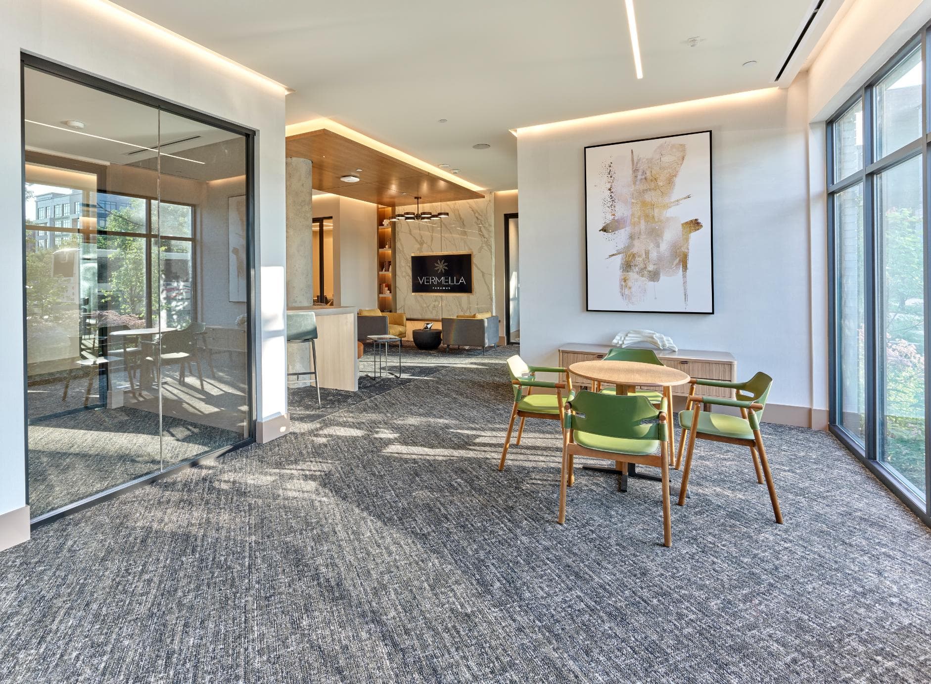 Private resident business center and conference rooms.
